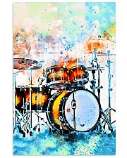 Drummer Colorful Drum Set Watercolor Art 11x17 Poster front