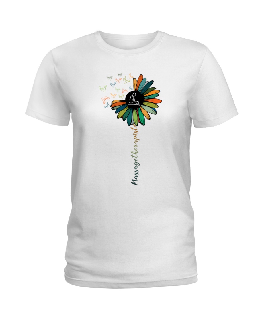 Massage Therapist Colorful Sunflower Ladies T-Shirt