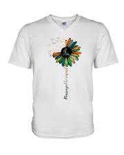 Massage Therapist Colorful Sunflower V-Neck T-Shirt thumbnail