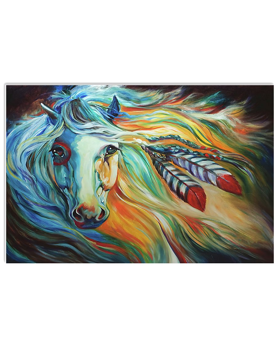 Horse Girl - Colorful horse 17x11 Poster