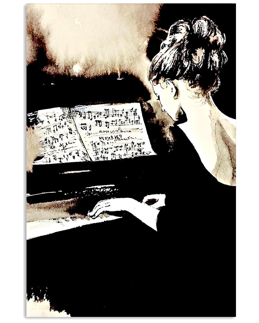 Pianist Gift Girl Playing Piano 11x17 Poster
