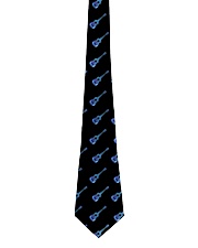 Ukulele Blue Paint Spatter Tie front