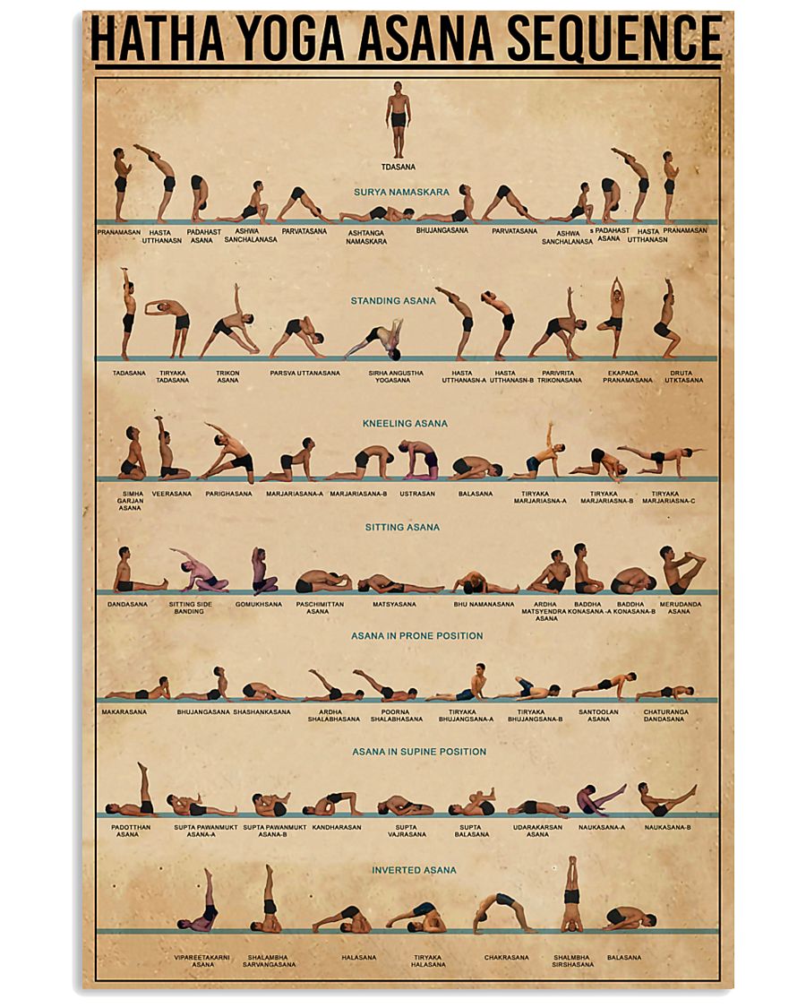 Hatha Yoga Asana Sequence 11x17 Poster