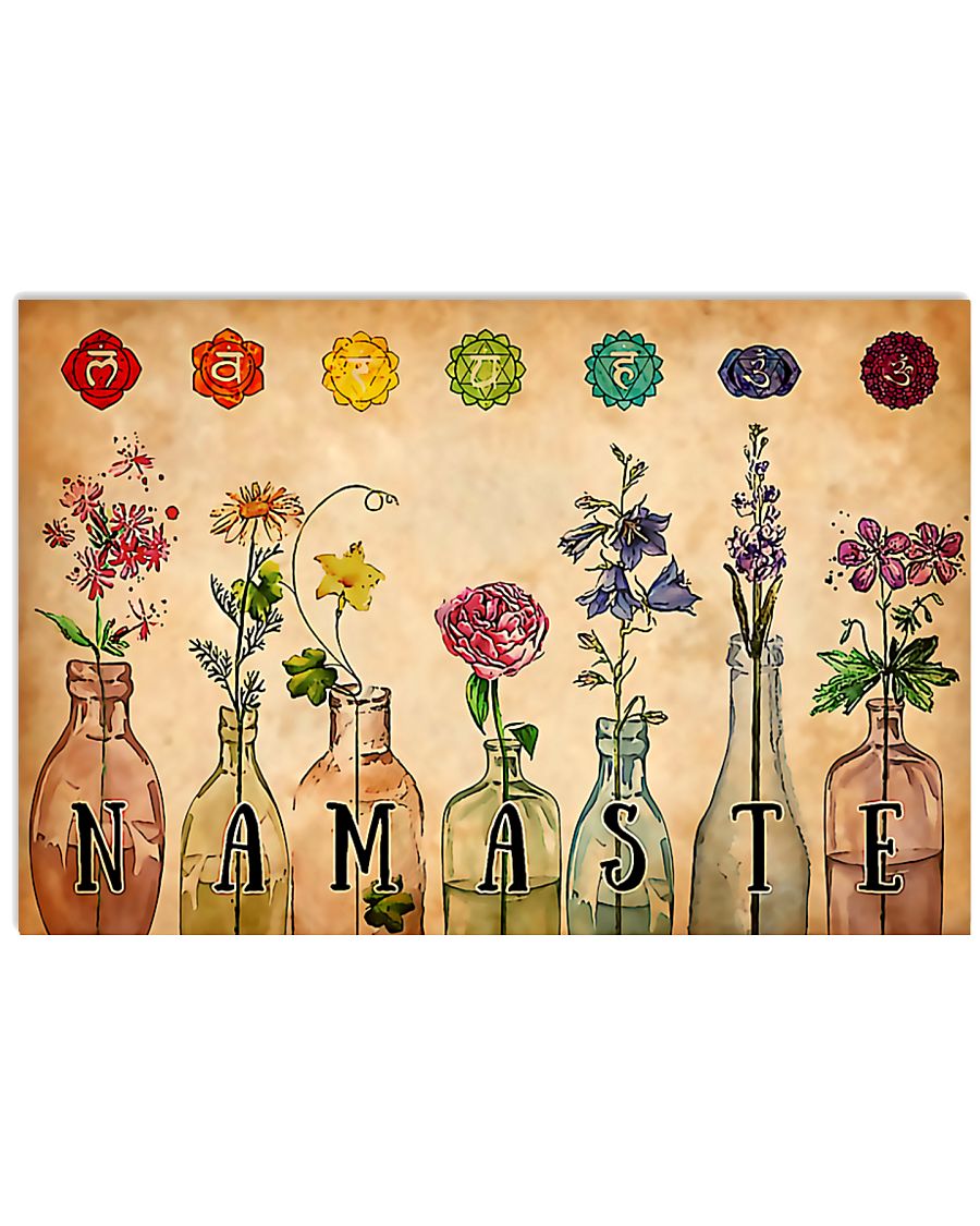 Yoga Namaste Flowers 17x11 Poster