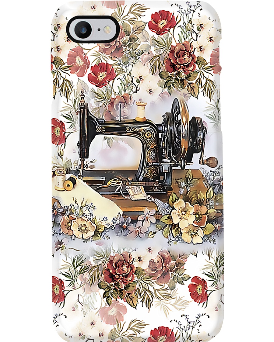 Vintage Floral Sewing Machine Sewing Phone Case