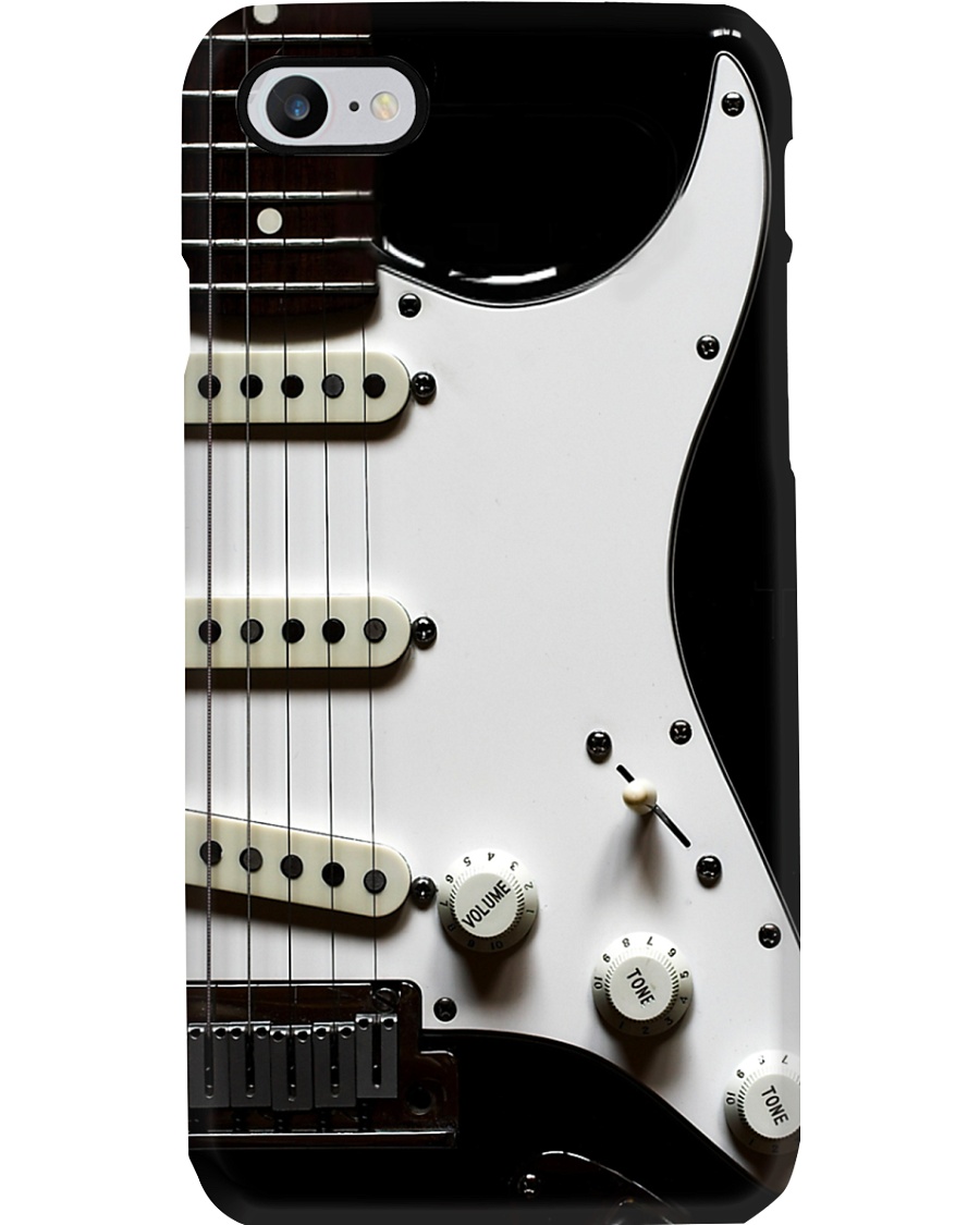 Guitar White Black Strings Phone Case