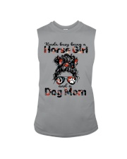 Kinda Busy Being A Horse Girl And A Dog Mom Sleeveless Tee tile