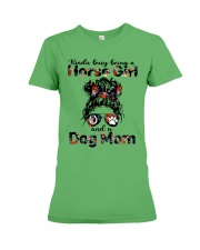 Kinda Busy Being A Horse Girl And A Dog Mom Premium Fit Ladies Tee tile
