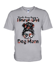 Kinda Busy Being A Horse Girl And A Dog Mom V-Neck T-Shirt tile