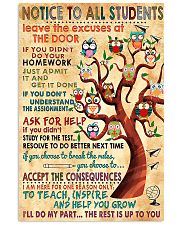 Notice To Students Teacher 11x17 Poster front