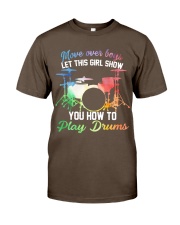 Drummer - Let this girl show you how to play drums Premium Fit Mens Tee thumbnail