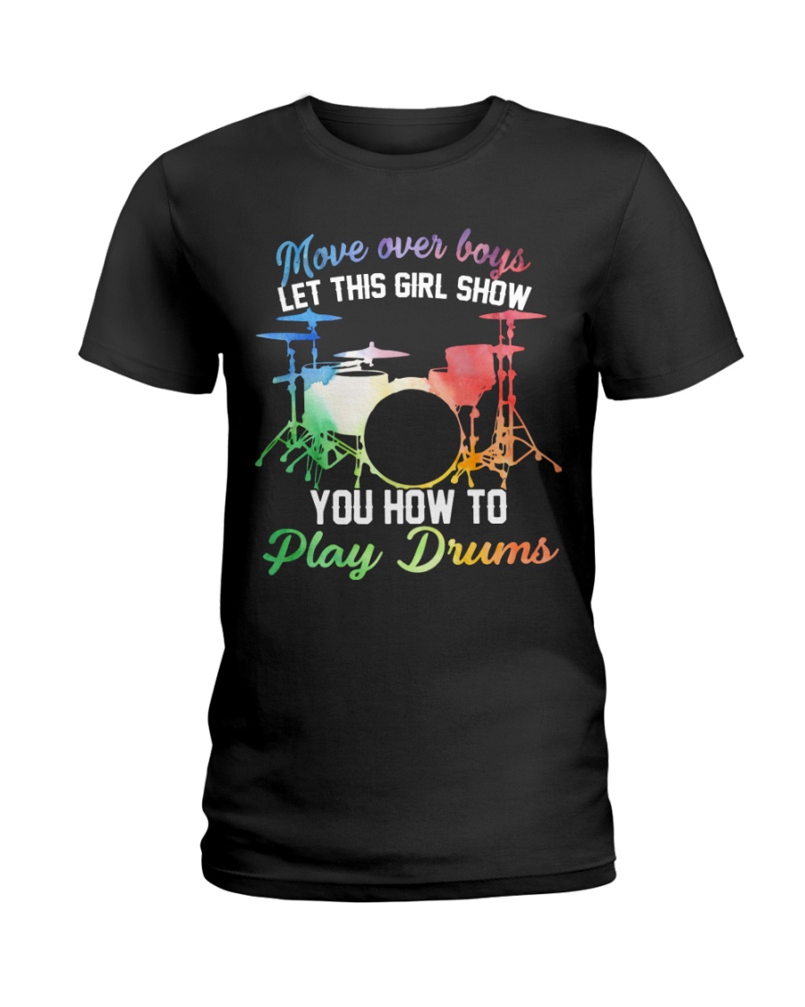 Drummer - Let this girl show you how to play drums Ladies T-Shirt