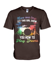 Drummer - Let this girl show you how to play drums V-Neck T-Shirt thumbnail