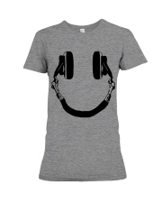 DJ Smiley Headphone Premium Fit Ladies Tee tile
