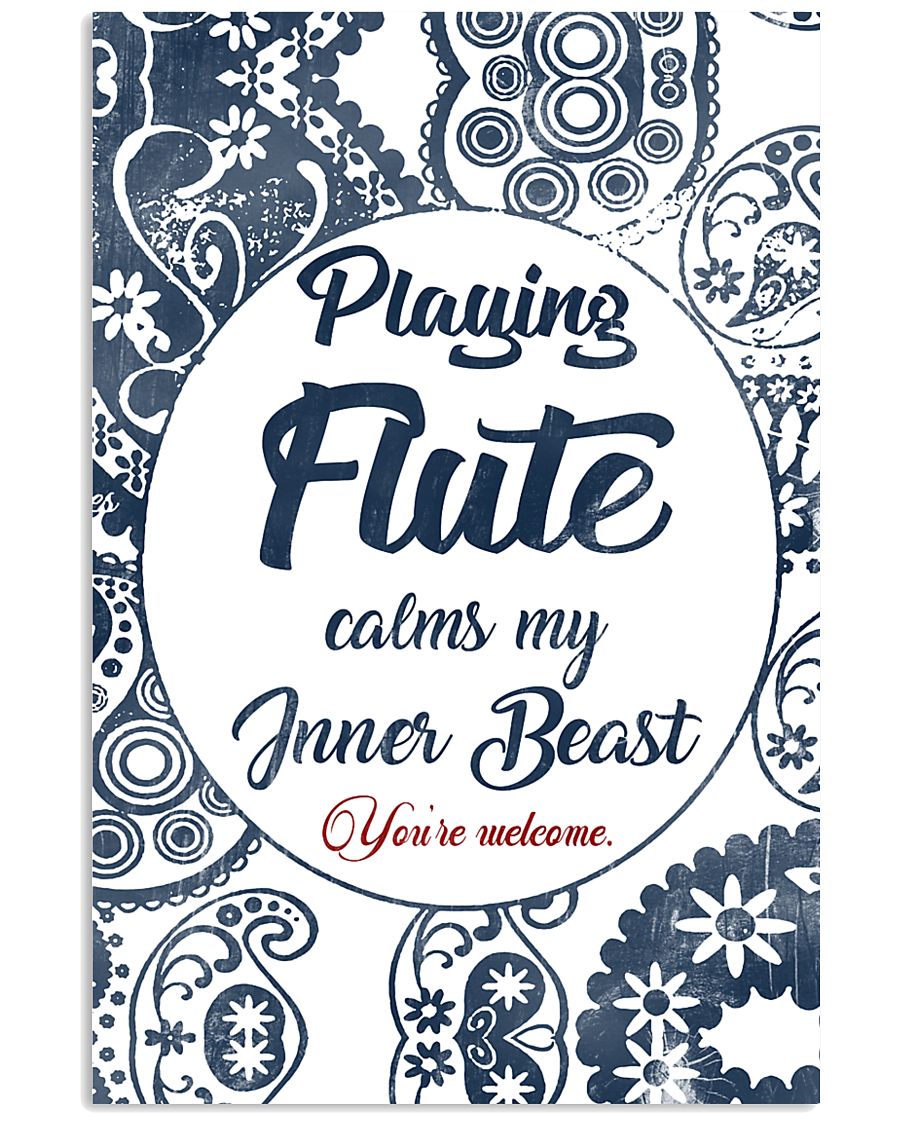 Picture of Playing Flute Calms My Inner Beast Trending For Music Instrument Lovers White