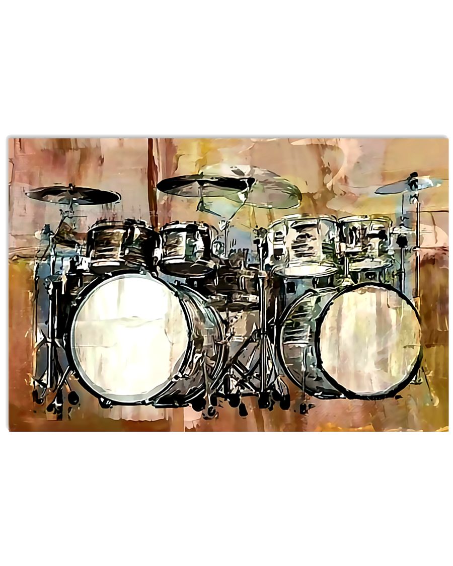 Drummer Vintage Drum Set 17x11 Poster