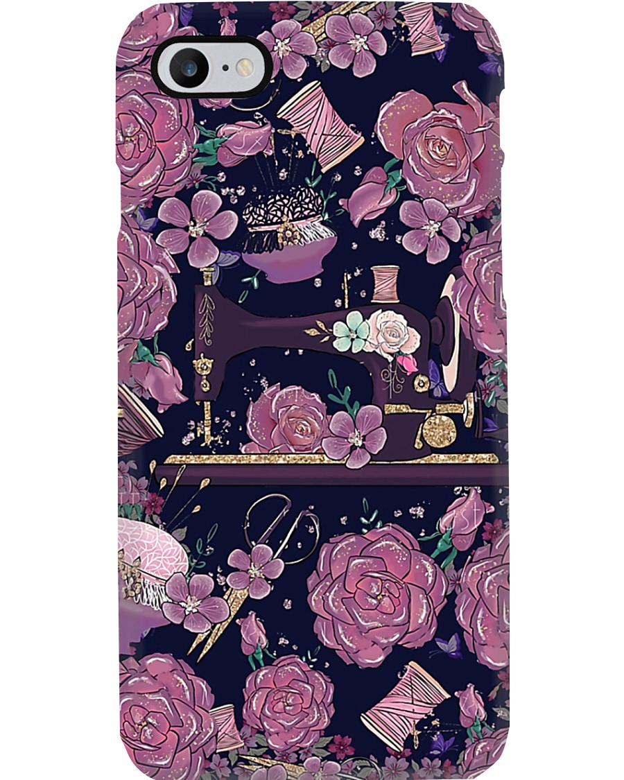 Purple Rose Sewing Machine Phone Case