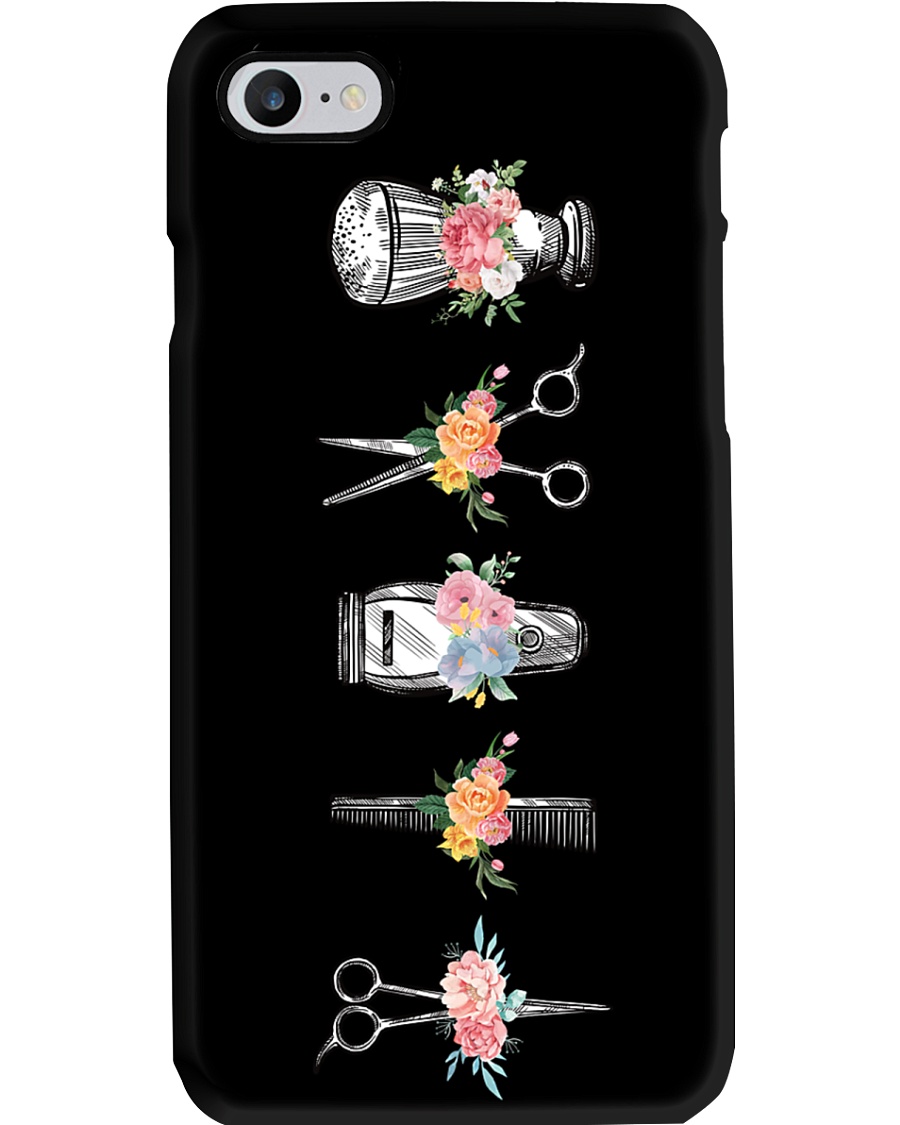 Hairstylist Floral Barber Tools Phone Case