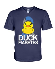 Diabetes Cute Duck Fiabetes V-Neck T-Shirt tile
