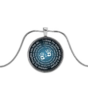 Massage Therapist Prayer Metallic Circle Necklace front