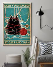 Knitting Easily Distracted By Cats And Yarn 11x17 Poster lifestyle-poster-1