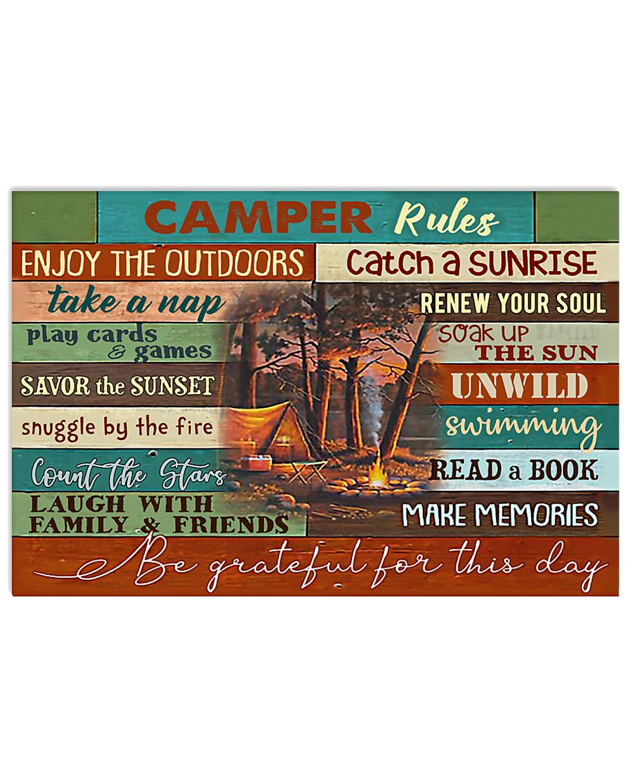 Camping Camper Rules 17x11 Poster