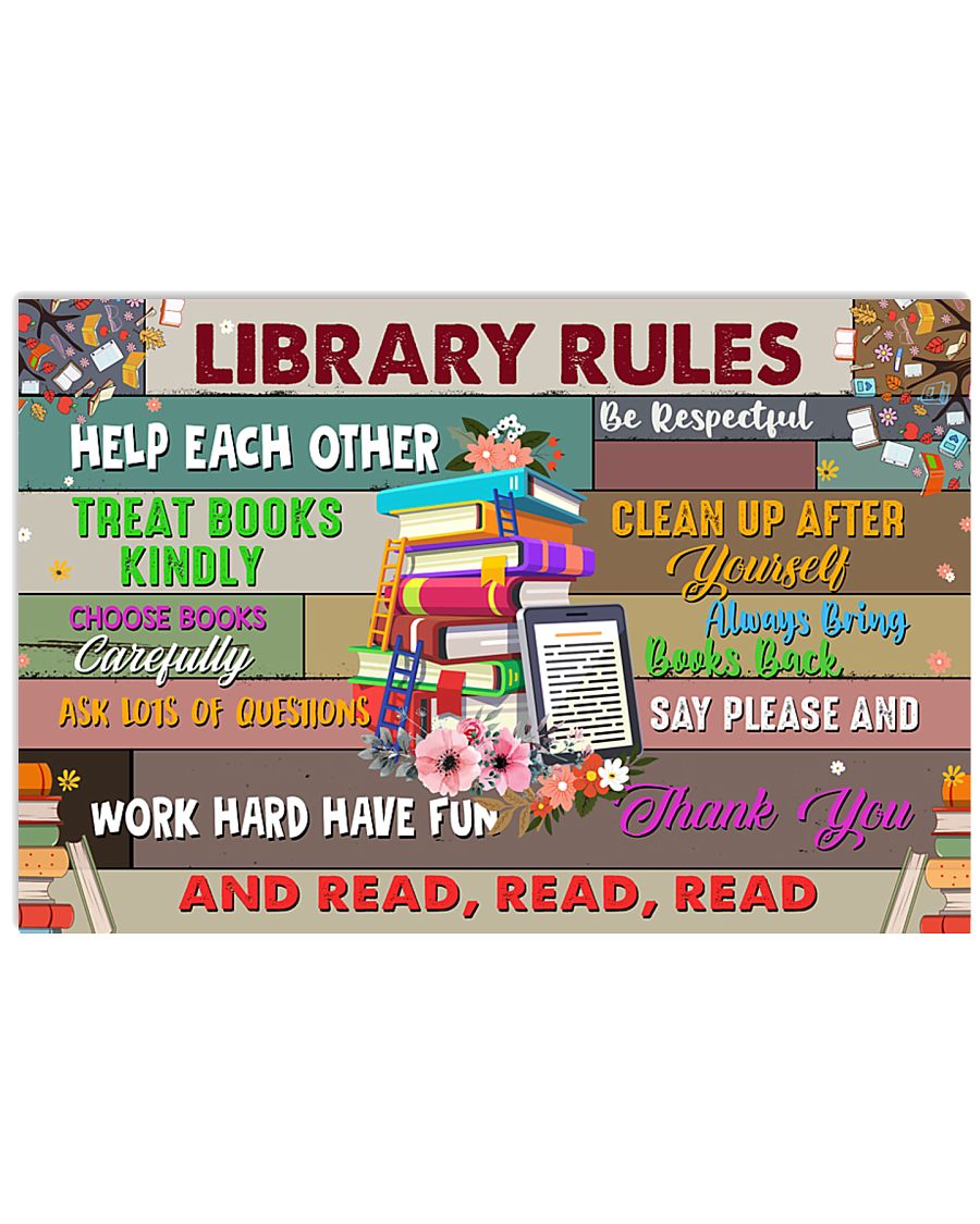 Librarian Library Rules 17x11 Poster