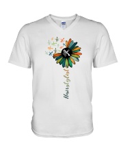 Hairstylist Colorful Tools Sunflower V-Neck T-Shirt thumbnail