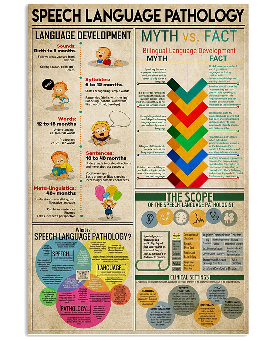SLP Knowledge Speech Language Pathologist 11x17 Poster