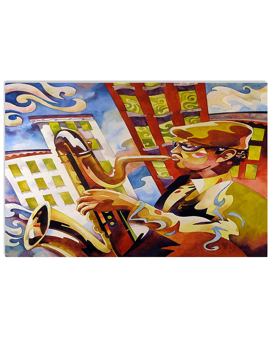 Saxophonist Man With Saxophone 17x11 Poster