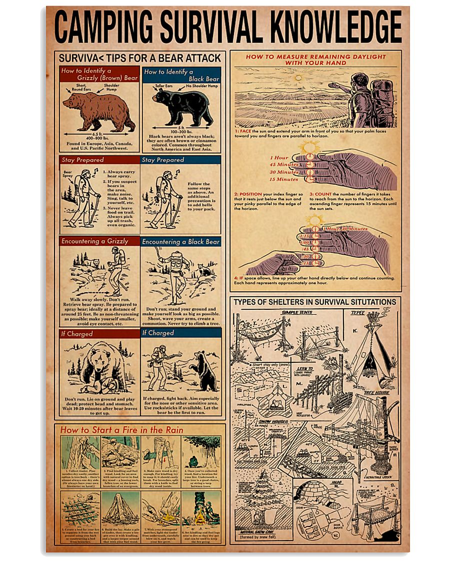 Camping Survival Knowledge 11x17 Poster