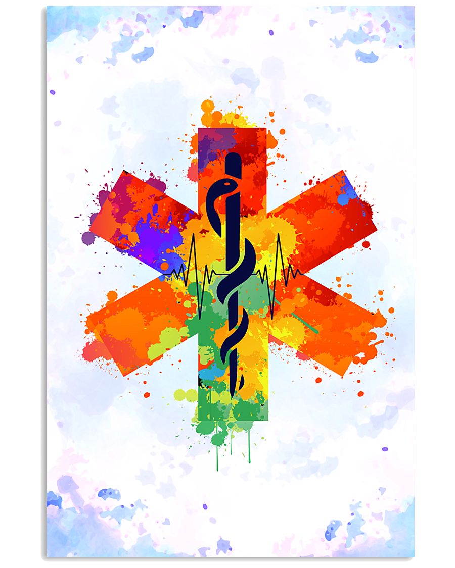 Paramedic Colorful Star of Life Logo 11x17 Poster