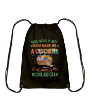 Knitting God Would Have Made Me A Crocheter Drawstring Bag tile