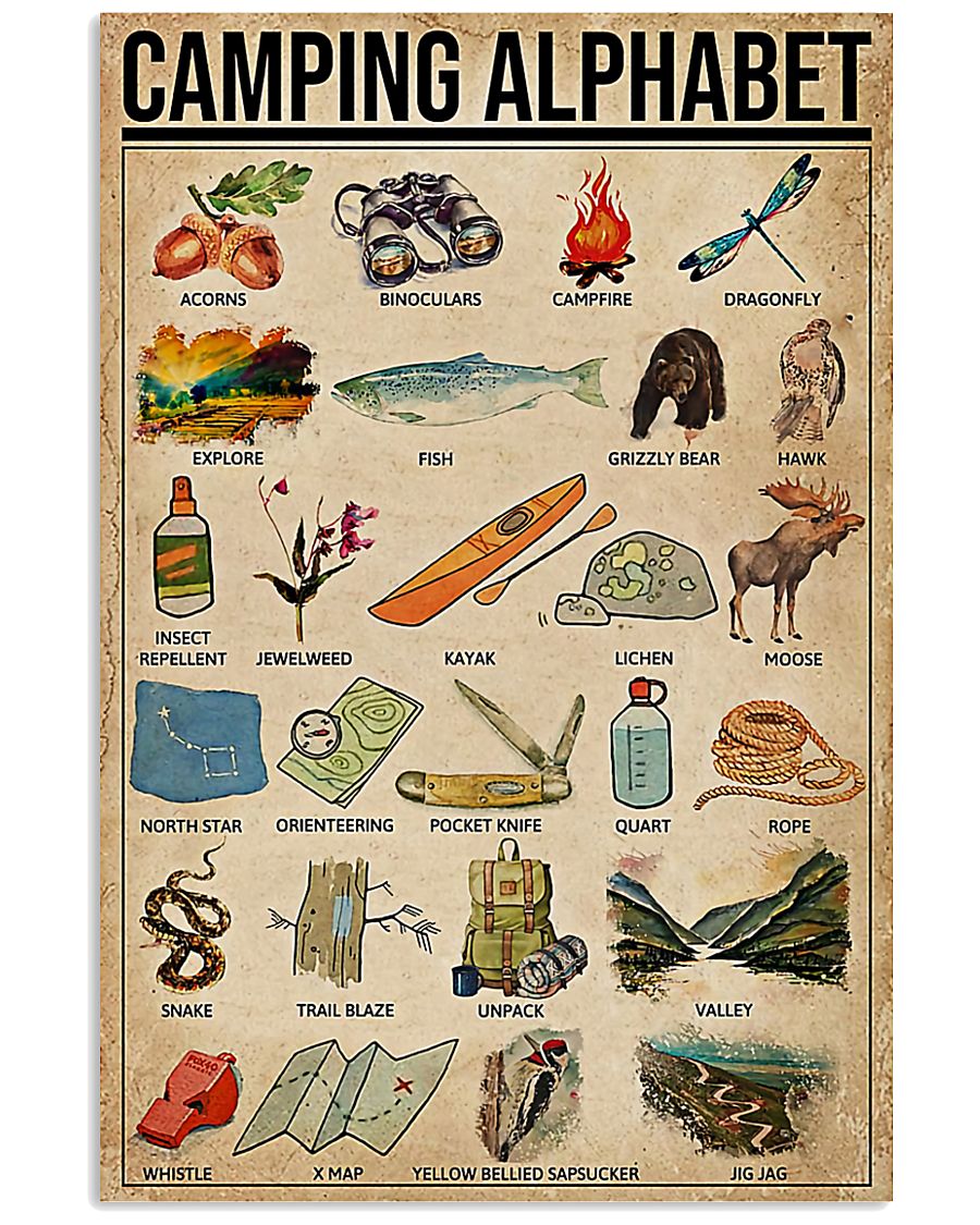 Camping Alphabet 11x17 Poster