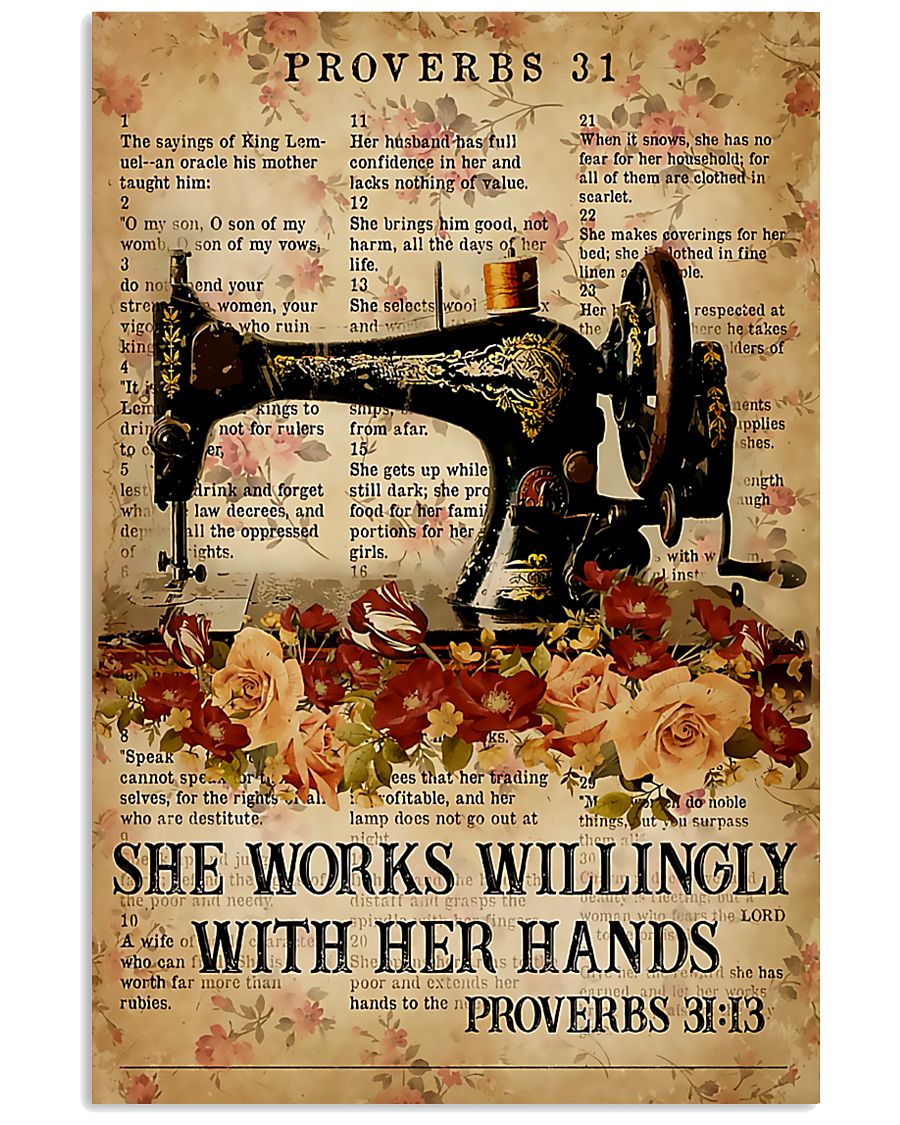 Sewing She Works Willingly With Her Hands 11x17 Poster