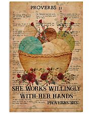Crocheting She works willingly with her hands 11x17 Poster front