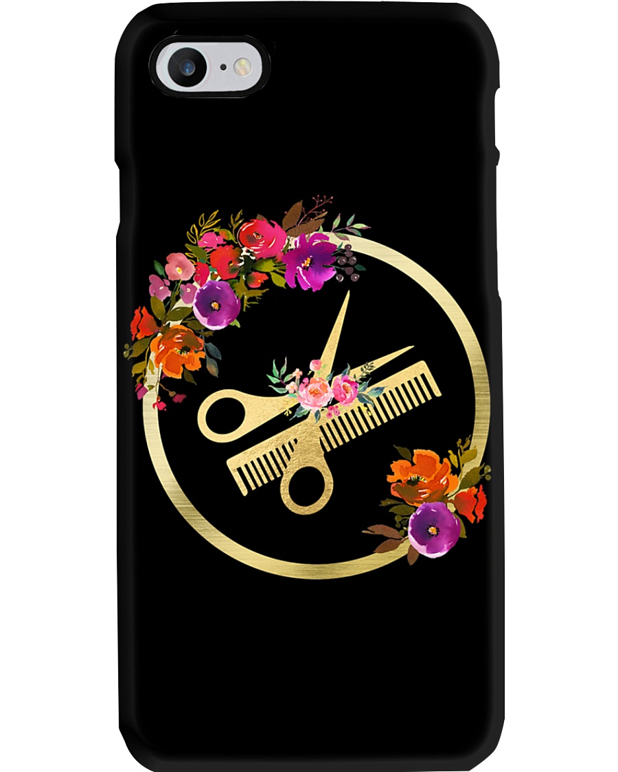Floral Scissors Comb Hairdresser Phone Case