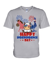 Happy Independence Day V-Neck T-Shirt tile