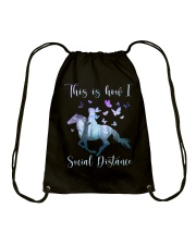 This Is How I Social Distance Drawstring Bag thumbnail