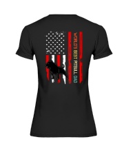 Vintage World's Best Pitbull Dad Flag Premium Fit Ladies Tee thumbnail