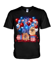 Pomeranian Independence Vr2 V-Neck T-Shirt thumbnail