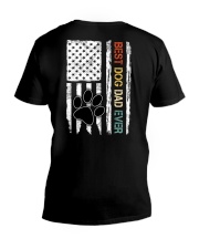 Vintage Best Dog Dad Ever Paw Dog Flag Vr3 V-Neck T-Shirt thumbnail