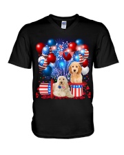 Goldendoodle Independence Vr2 V-Neck T-Shirt thumbnail