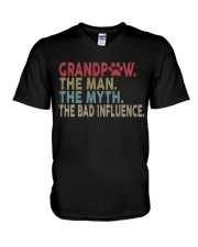 Grandpaw The Man The Myth The Bad Influence Vr2 V-Neck T-Shirt thumbnail