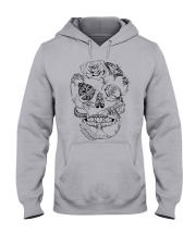 Skull Floral Insect line Hooded Sweatshirt front