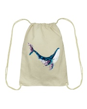 Watercolor sketch blue whale Drawstring Bag tile