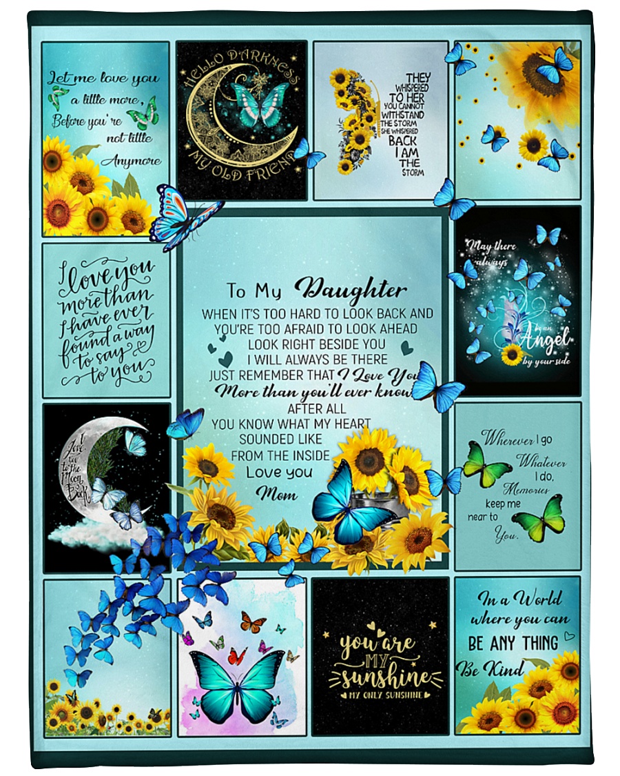 To My Daughter Butterfly Large Fleece Blanket - 60" x 80"