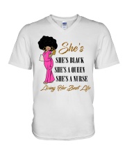 Black Queen - Nurse V-Neck T-Shirt thumbnail