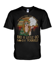 I'm Mostly Peace Love And Light 420 V-Neck T-Shirt thumbnail