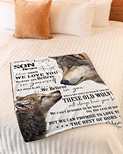To Our Amazing Son Never Forget How Much We Love U Small Fleece Blanket - 30" x 40" aos-coral-fleece-blanket-30x40-lifestyle-front-01